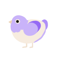 potion, a cream and lilac chicken with a head pattern