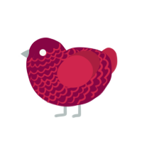 Cherry, a maroon and crimson chicken with a lace pattern