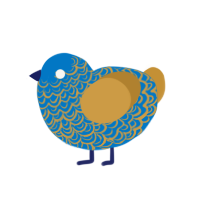 (unnamed), a sapphire and gold chicken with a double-lace pattern