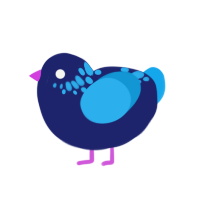 (unnamed), a navy and sky chicken with a neck-speckle pattern