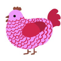 (unnamed), a lavender and crimson chicken with a lace pattern