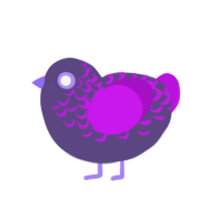 Grape Juice, a overcast and amethyst chicken with a half-lace pattern