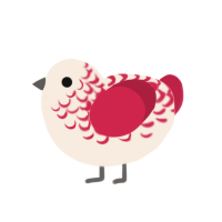 Raspberry Icecream, a cream and crimson chicken with a half-lace pattern