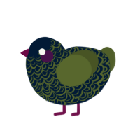 Mossman, a tumblr and olive chicken with a double-lace pattern