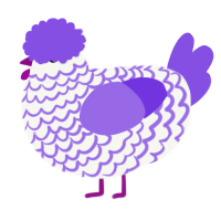 (unnamed), a white and blurple chicken with a lace pattern