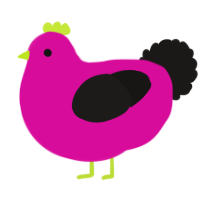 1NF3CT3D, a fuchsia and sable chicken with a lace pattern