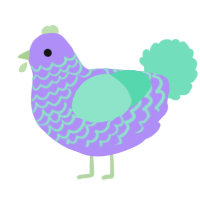 Lilac, a lilac and mint chicken with a lace pattern