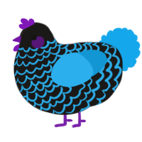 (unnamed), a sable and sky chicken with a lace pattern