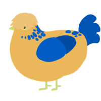 (unnamed), a honey and ultramarine chicken with a neck-speckle pattern