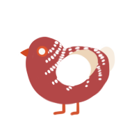 (unnamed), a red and cream chicken with a half-bar pattern