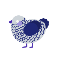 Soft, a mist and navy chicken with a lace pattern