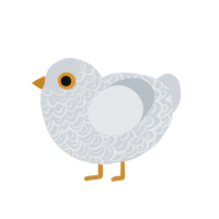 Silly goose, a mist chicken with a double-lace pattern