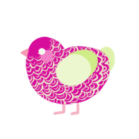 (unnamed), a fuchsia and apple chicken with a double-lace pattern