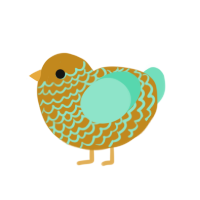 (unnamed), a ochre and mint chicken with a lace pattern