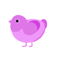 Lulu, a lavender and orchid chicken with a head pattern