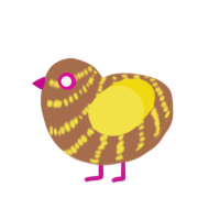 Mist Name, a brown and yellow chicken with a bar pattern