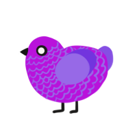 25300 UGLY, a amethyst and blurple chicken with a lace pattern