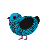 (unnamed), a cerulean and black chicken with a double-lace pattern