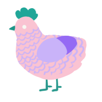 luka megurine, a rose and lilac chicken with a lace pattern