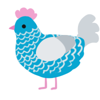 (unnamed), a cerulean and mist chicken with a lace pattern