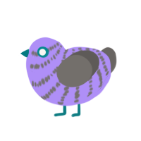 ボイスメール, a lilac and grey chicken with a bar pattern