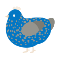 moldy blueberry, a sapphire and ash chicken with a speckle pattern