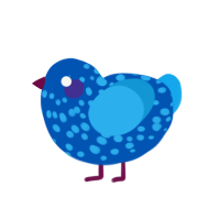 (unnamed), a ultramarine and sky chicken with a speckle pattern