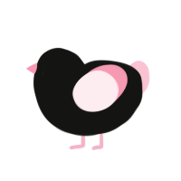 (unnamed), a black and rose chicken