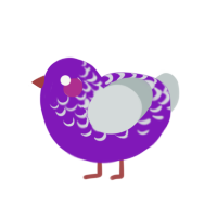 (unnamed), a violet and silver chicken with a half-lace pattern