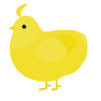 SqUEAKieST tOYE, a yellow chicken with a head pattern