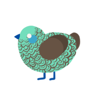 (unnamed), a mint and bark chicken with a double-lace pattern