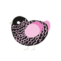 (unnamed), a sable and pink chicken with a lace pattern