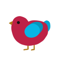 1, a crimson and cerulean chicken