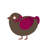 black forest, a bark and maroon chicken with a neck-speckle pattern