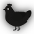 Black Hole, a sable and black chicken with a half-lace pattern