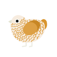 (unnamed), a cream and orange chicken with a lace pattern