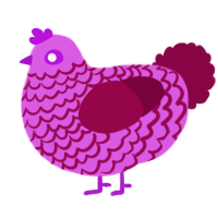 (unnamed), a orchid and maroon chicken with a lace pattern