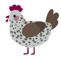 (unnamed), a silver and bark chicken with a speckle pattern