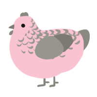 Ash Baby, a rose and ash chicken with a half-lace pattern