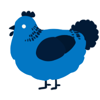 Sapphire, a sapphire and tumblr chicken with a neck-band pattern