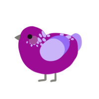 berries, a plum and lilac chicken with a neck-speckle pattern