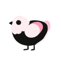 reject, a black and rose chicken with a head pattern