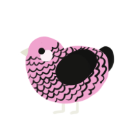 (unnamed), a pink and black chicken with a lace pattern