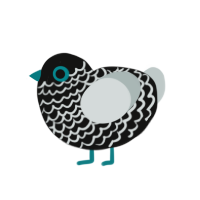 accetique, a black and silver chicken with a lace pattern