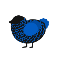 (unnamed), a black and ultramarine chicken with a lace pattern