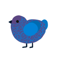 Stormwave, a overcast and sapphire chicken with a double-lace pattern