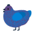 A overcast and sapphire chicken with a double-lace pattern