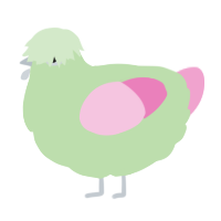 Blorb, a gluppy and pink chicken