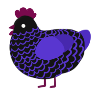 (unnamed), a black and indigo chicken with a lace pattern