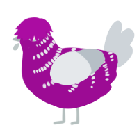 (unnamed), a plum and mist chicken with a half-bar pattern